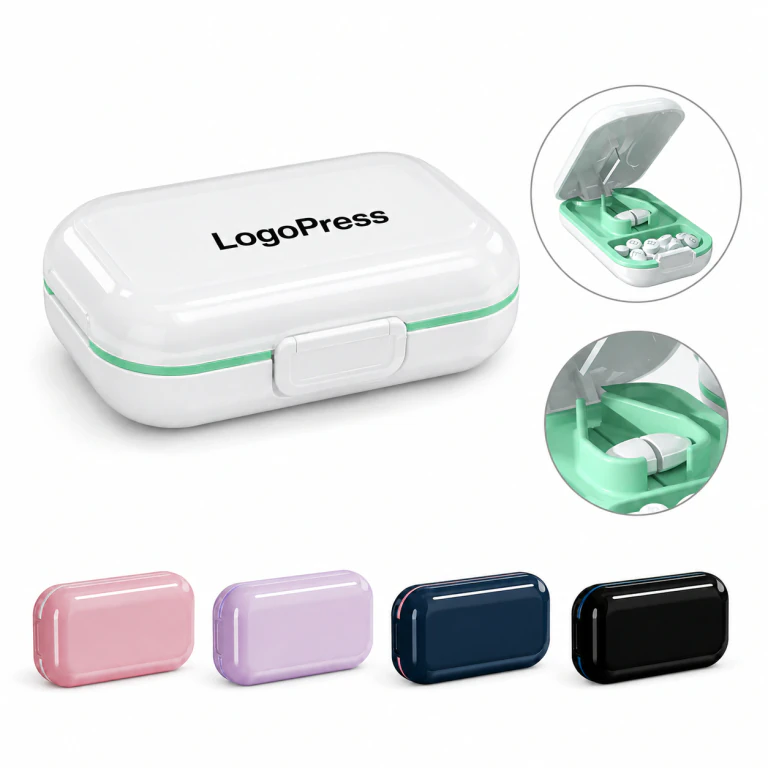 Portable Travel Adjustable Precision Medicine Cutter with Pill Box