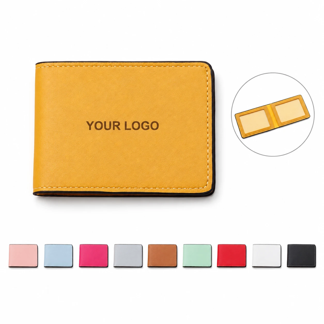 Slim PU Leather Driving License Card Holder with Transparent Windows