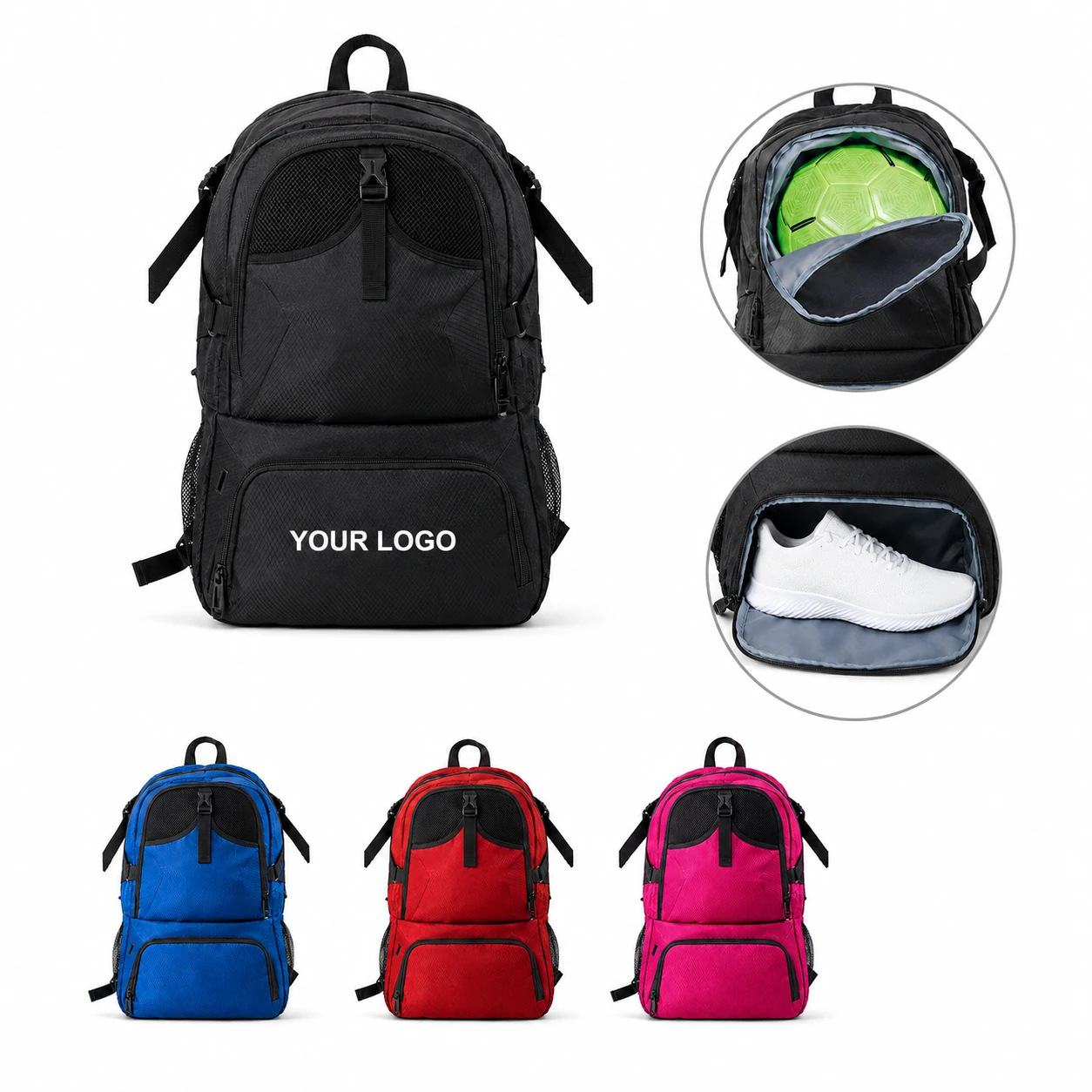 Waterproof Travel Athlete Football Backpack with Gear Compartments