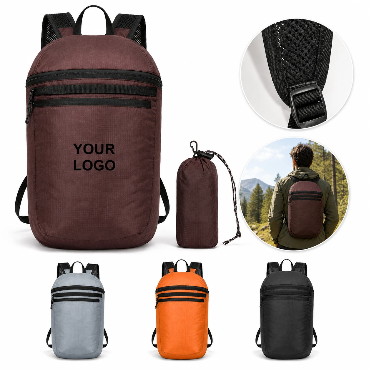 Men's Large Capacity Foldable Lightweight Outdoor Sports Backpack