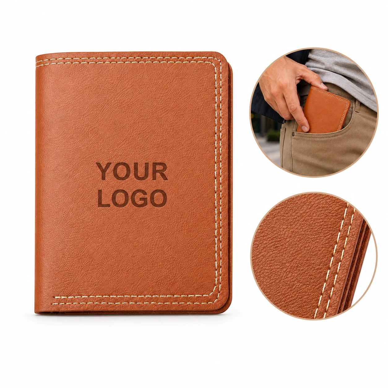 RFID Blocking Minimalist Front Pocket Mens Bifold Wallet Slim PU