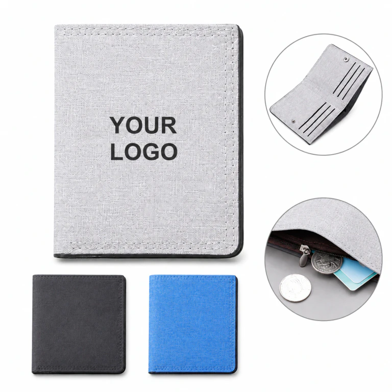 Minimalist Slim Bifold RFID Blocking Canvas Wallet with 6 Card Slots