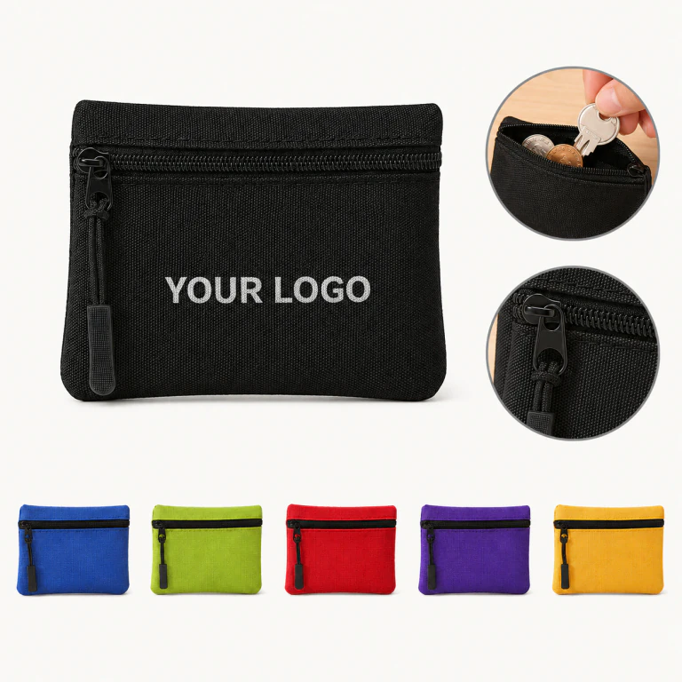Women's Mini Oxford Solid Color Zipper Coin Purse Key Bag