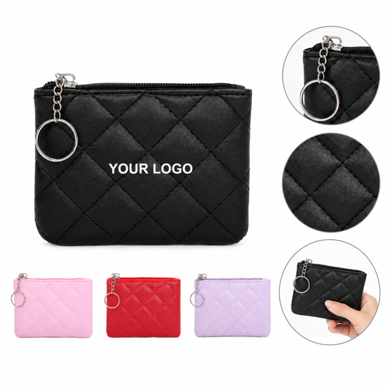 Women's Diamond Embroidery PU Coin Purse Short Zipper Card Holder