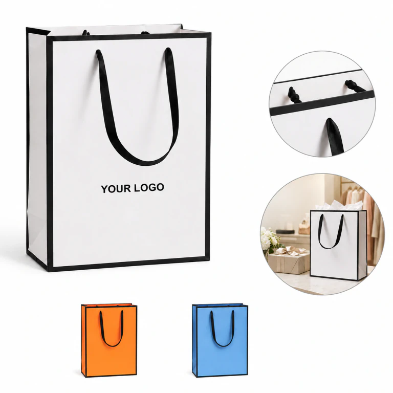Reinforced Handle Customizable Eco-Friendly Brown Gift Paper Bags
