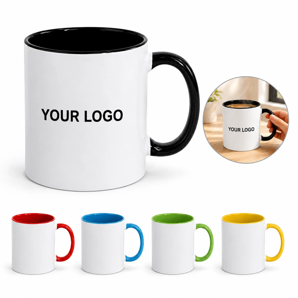 11oz Sublimation Ceramic Coffee Cup with Colorful Interior