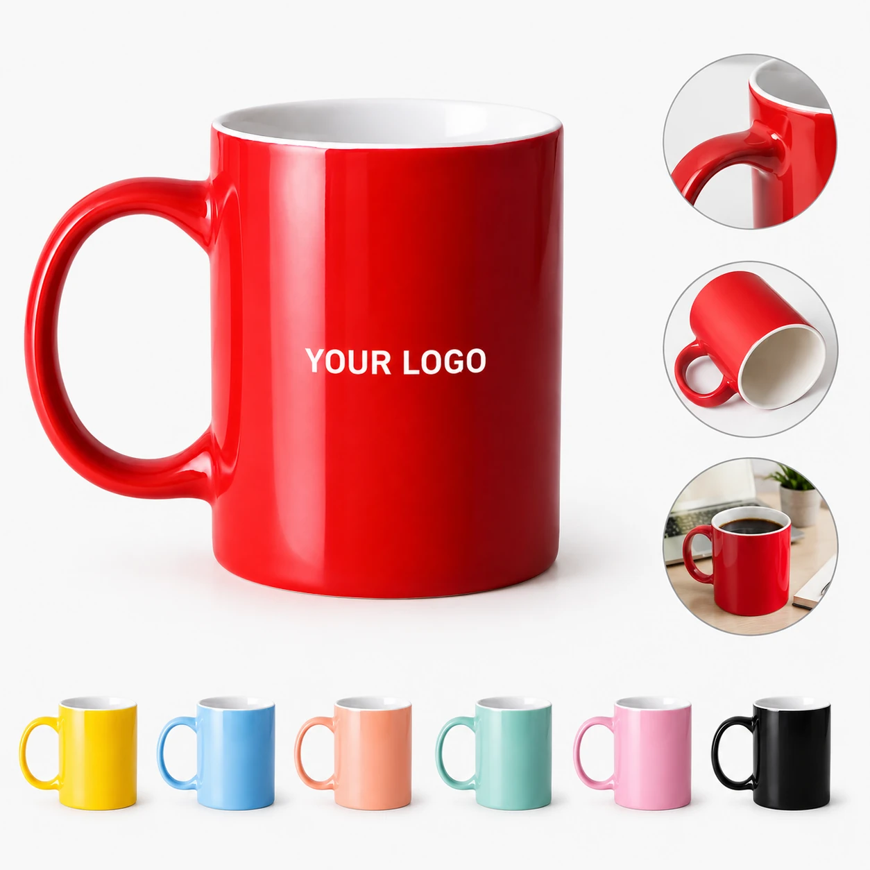 11.2oz Durable Ceramic Coffee Mug for Home Office with Custom Logo