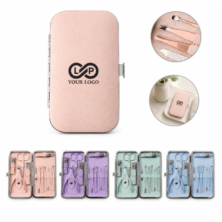 Stainless Steel Nail Clipper Set with Scissors, File, Cuticle Tools