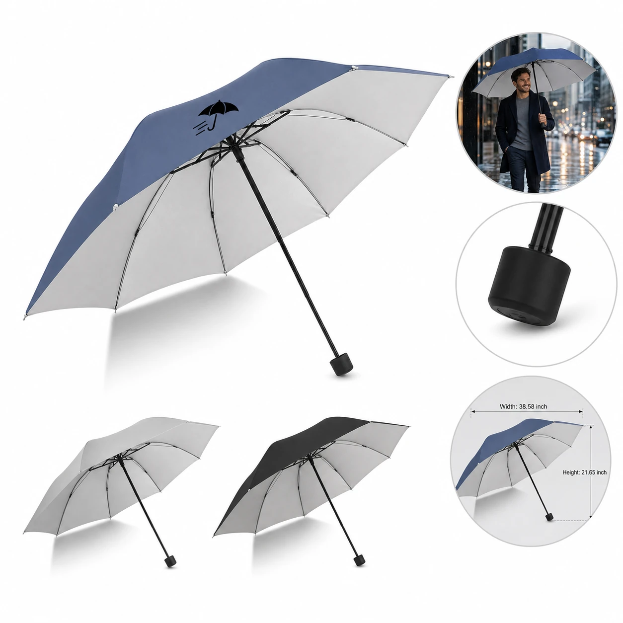 Unisex Portable Sturdy Automatic Folding Umbrella with UV Protection