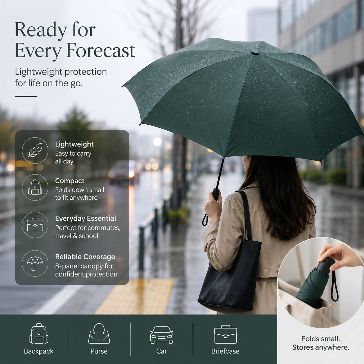 Fully Automatic Folding Misting Fan Umbrella With UV Protection