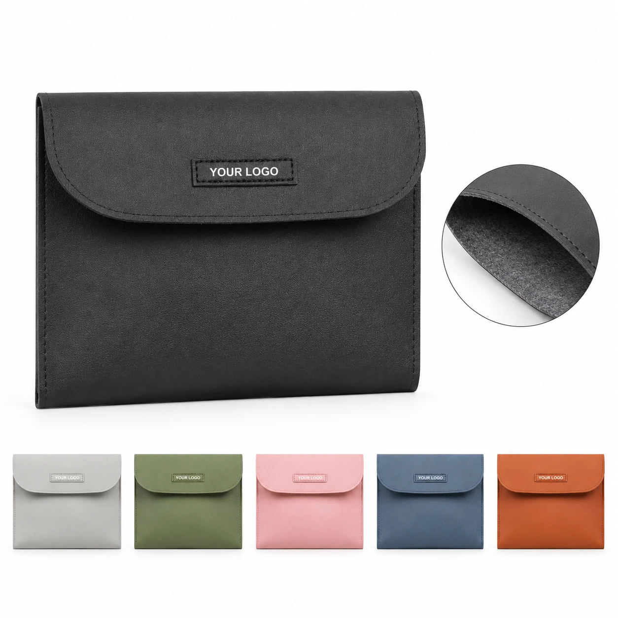 PU Ultra-Thin Nonmagnetic Laptop Liner Bag with Wireless Charging