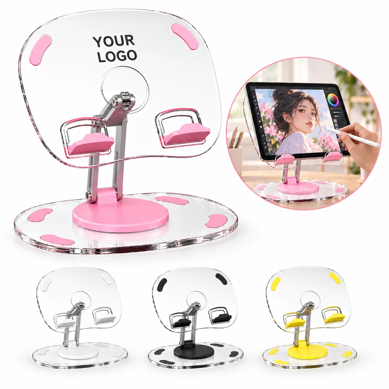 Height Adjustable Portable Aluminium Alloy Tablet Stand