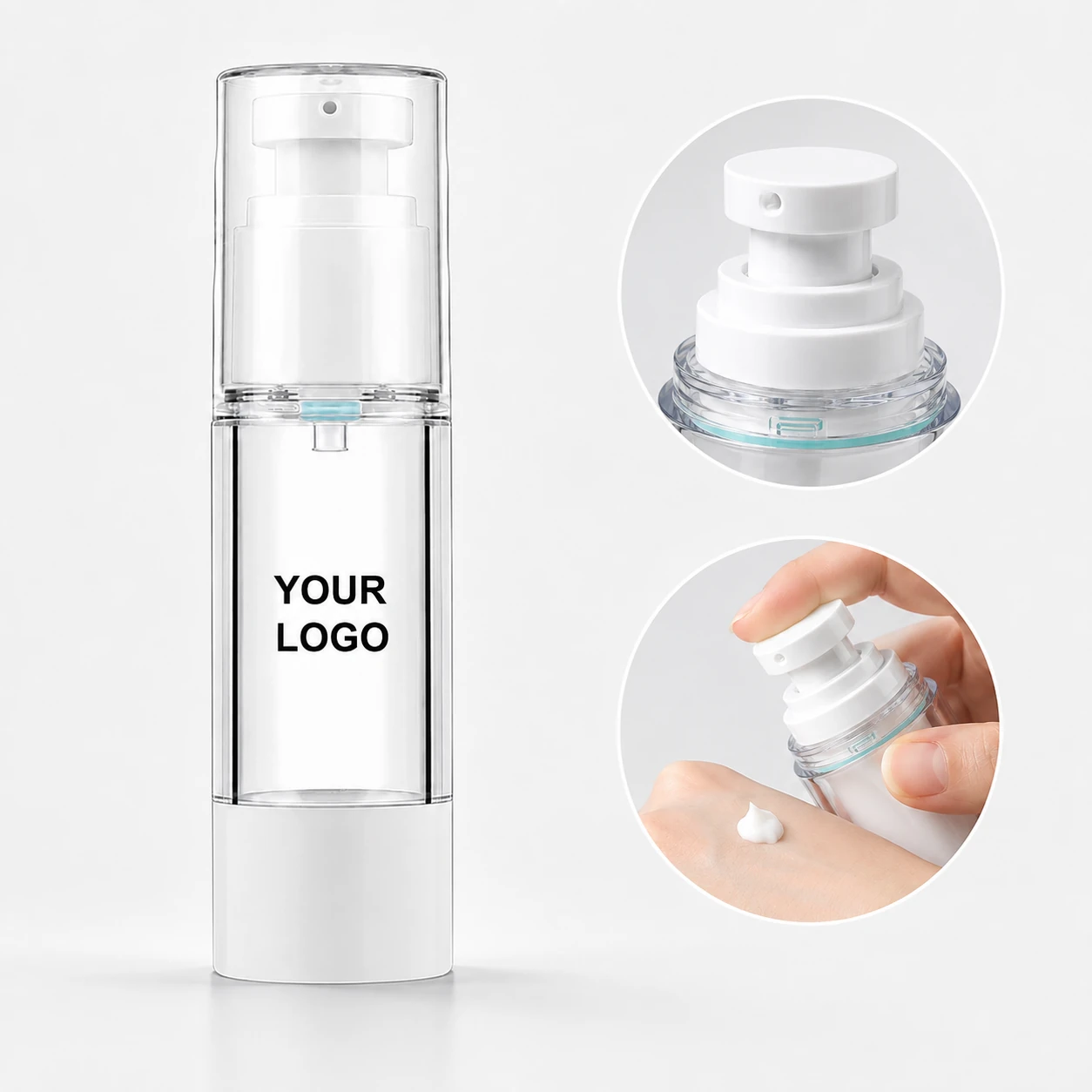 1 oz Refillable Airless Pump Travel Bottles BPA-Free Leak Proof