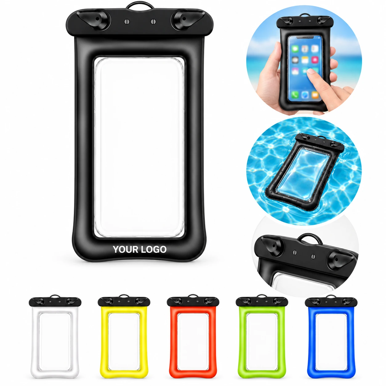 Floating Inflatable Waterproof Phone Pouch with Lanyard