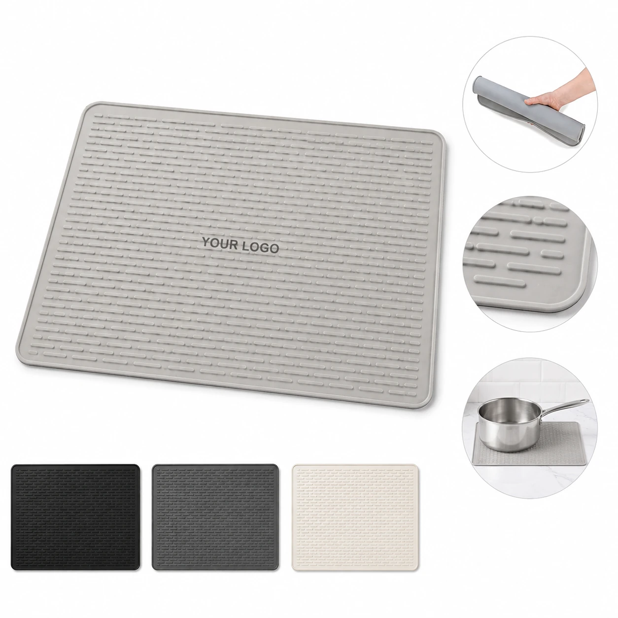 Versatile Non-Slip Hot Resistant Kitchen Silicone Trivet Mat