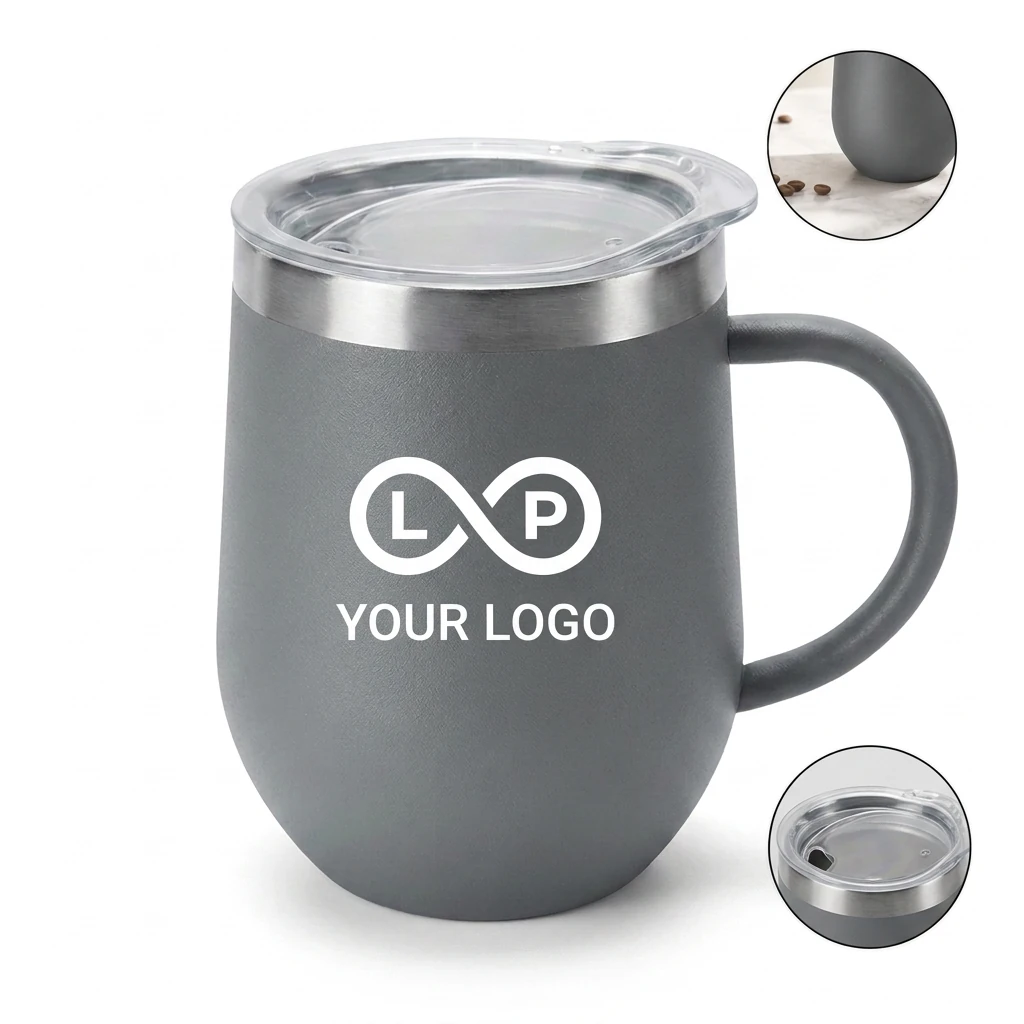 12 oz Stainless Steel Insulated Coffee Tumbler with Lid for Hot/Cold