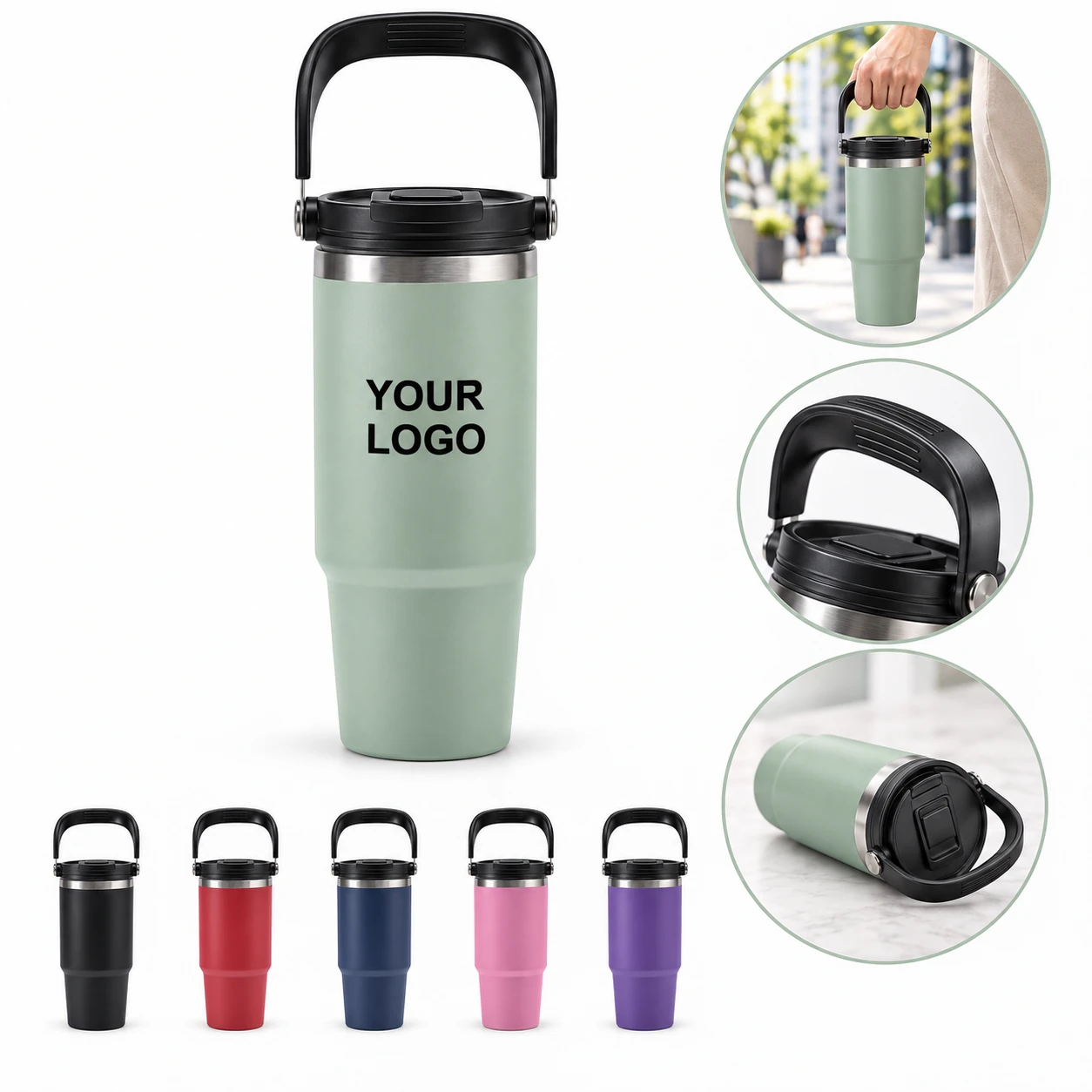 20 oz Leakproof Double Insulated Stainless Steel Tumbler with 2-in-1 Lid