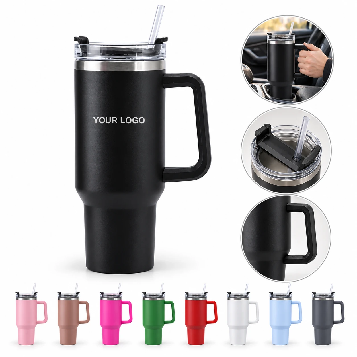 40oz 304 Stainless Steel Insulated Car Bottle with Handle Leakproof