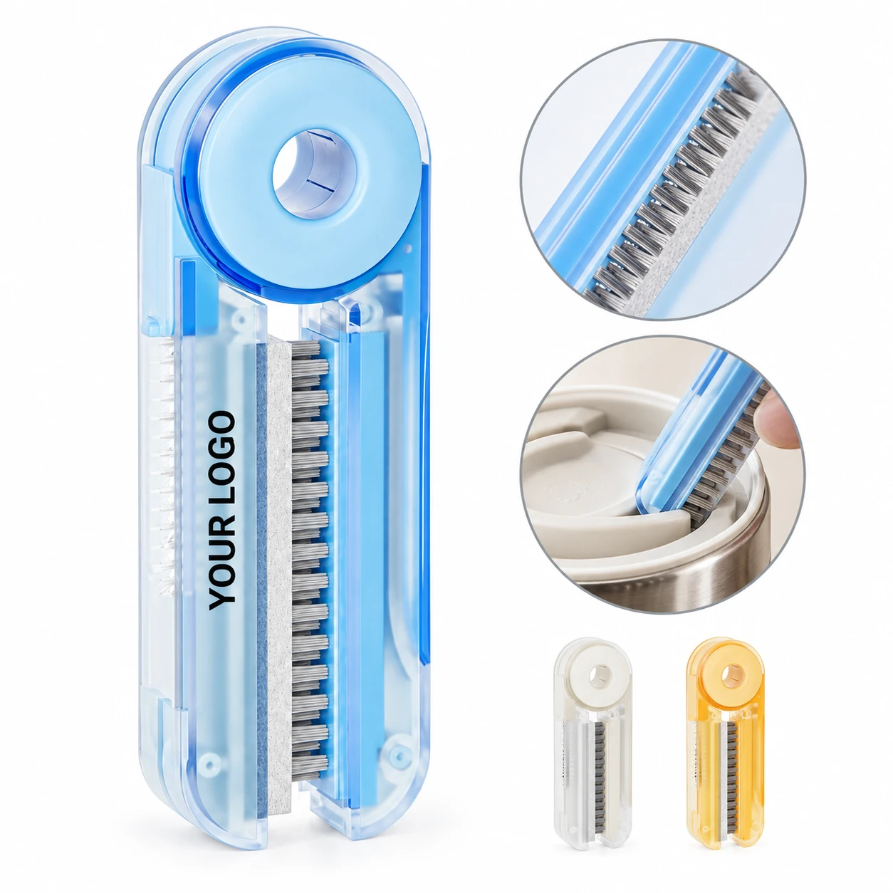 Multifunctional home kitchen cup lid gap cleaning brush