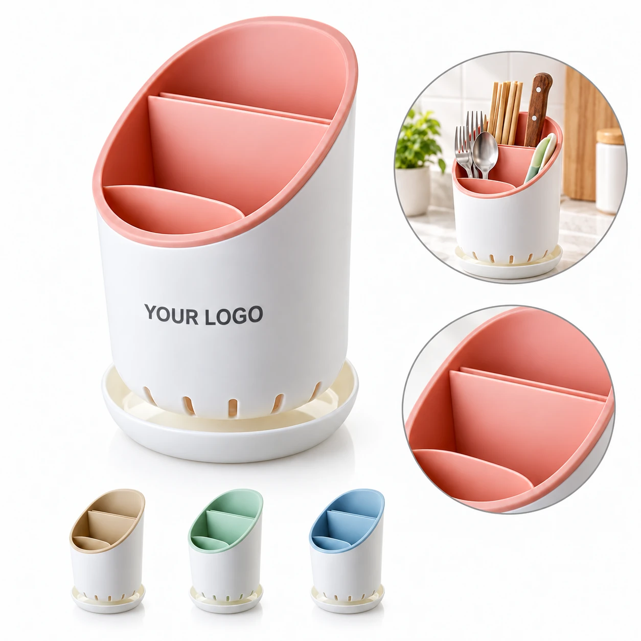 Kitchen Cutlery Storage Rack with Drainage and Chopstick Cage
