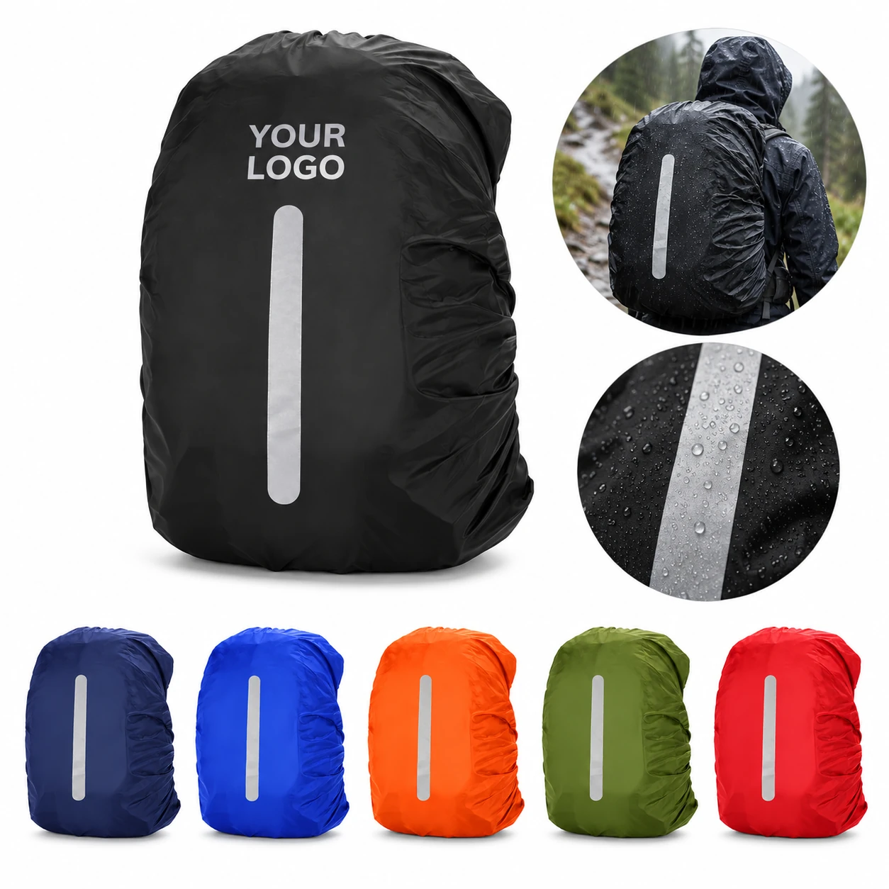 Waterproof Backpack Rain Cover with Reflective Strip Custom Logo