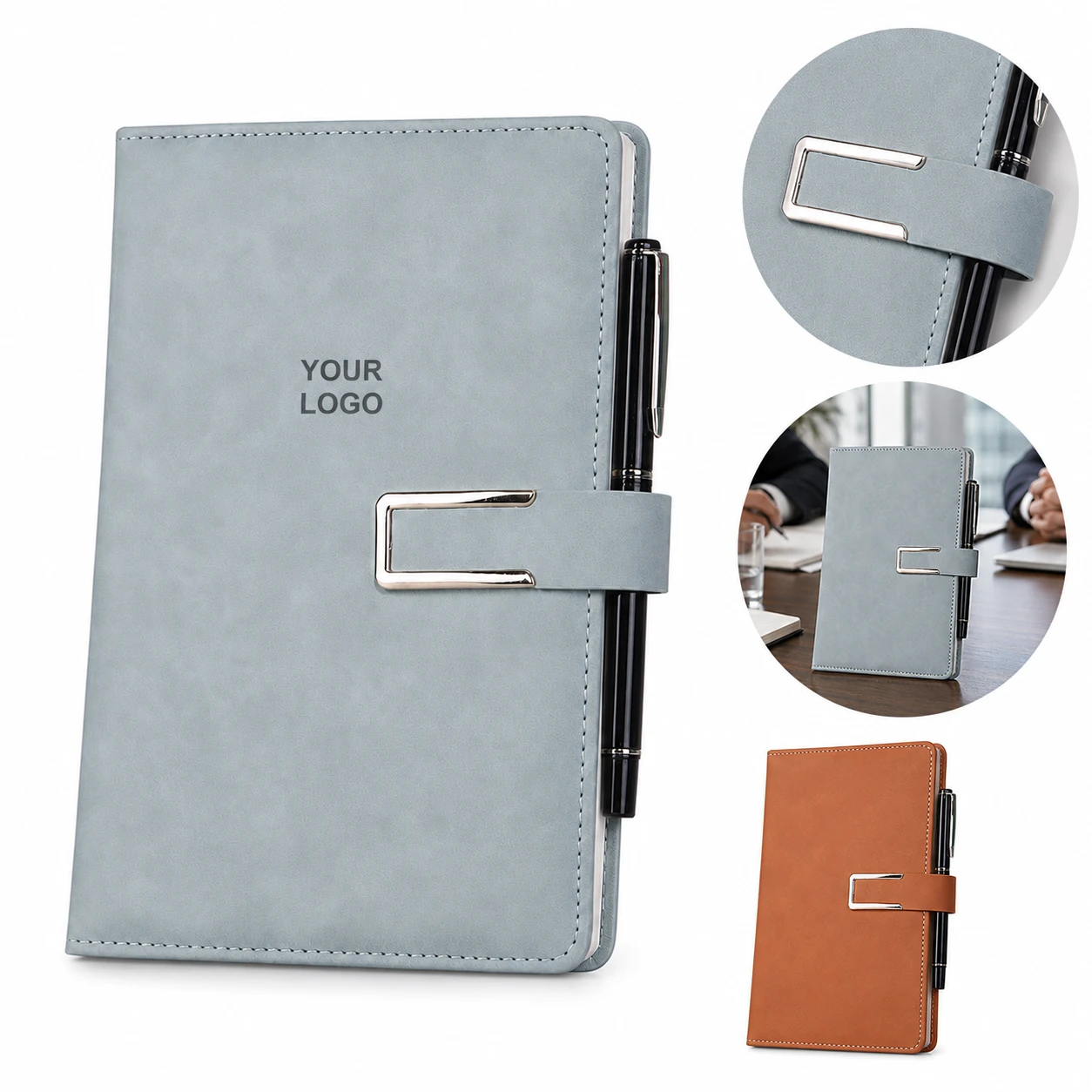 U-shaped Magnetic Buckle Notebook - A5 B5 Executive Meeting Journal