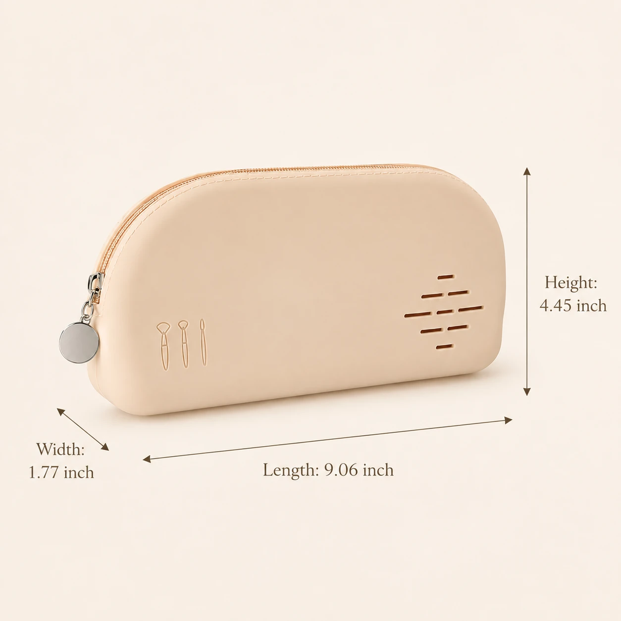 Dustproof Large Zippered Silicone Makeup Bag Organizer
