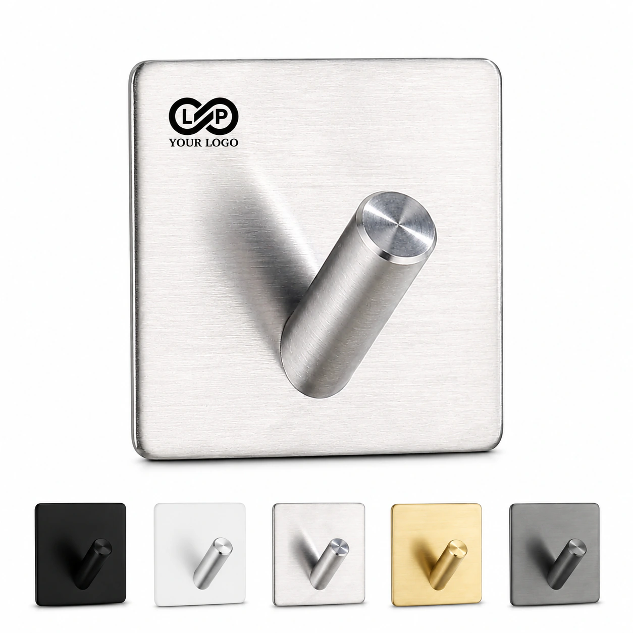Non-Punch Waterproof Stainless Steel Hooks for Home Kitchen Bathroom