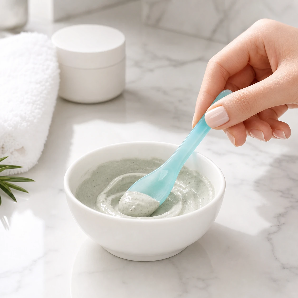 Healthy Plastic Mask Mixing Stick Spoon Scraper