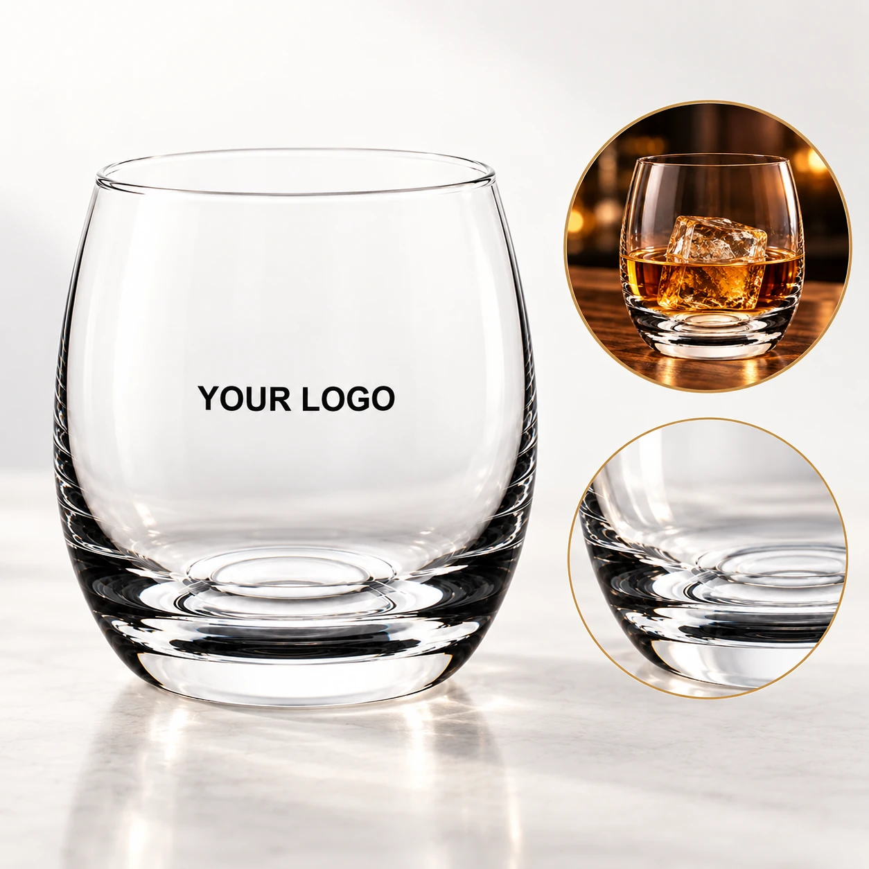 Club Whiskey Transparent Glass Egg-shaped Crystal Cup