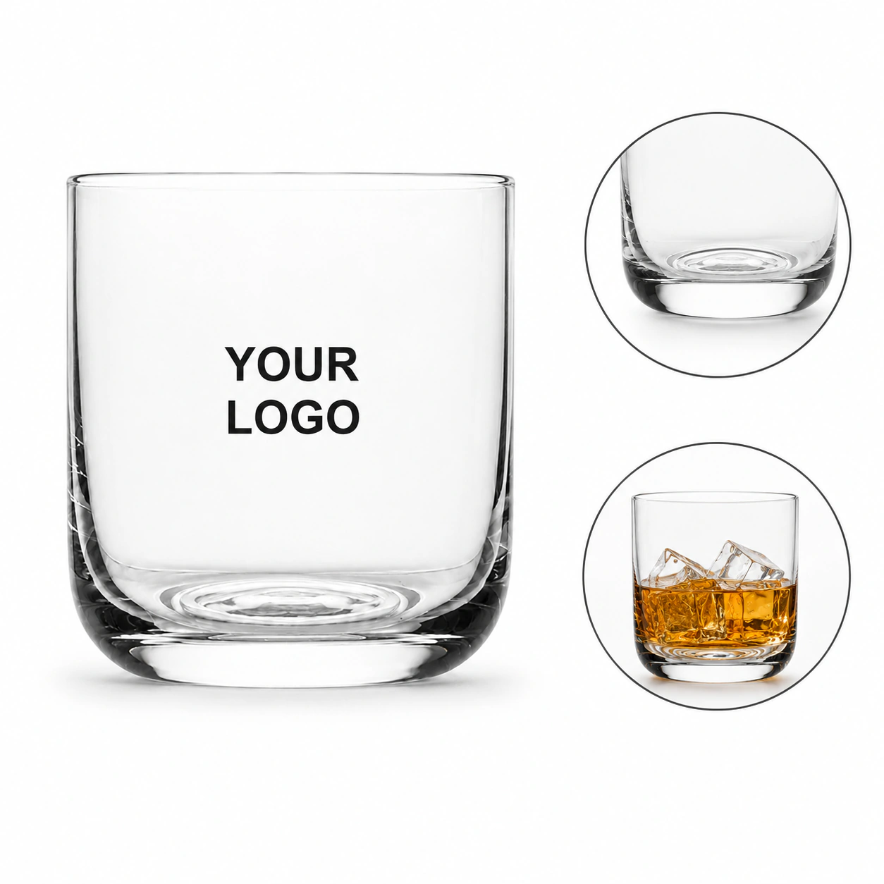 Elegant Crystal Whiskey Tumblers, 10 Oz Short Lowball Bar Glasses