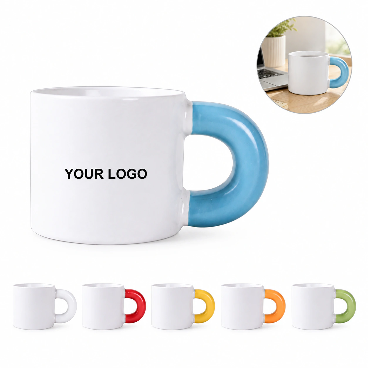 10 oz Cute Chubby Ceramic Coffee/Tea Cup for Office Home