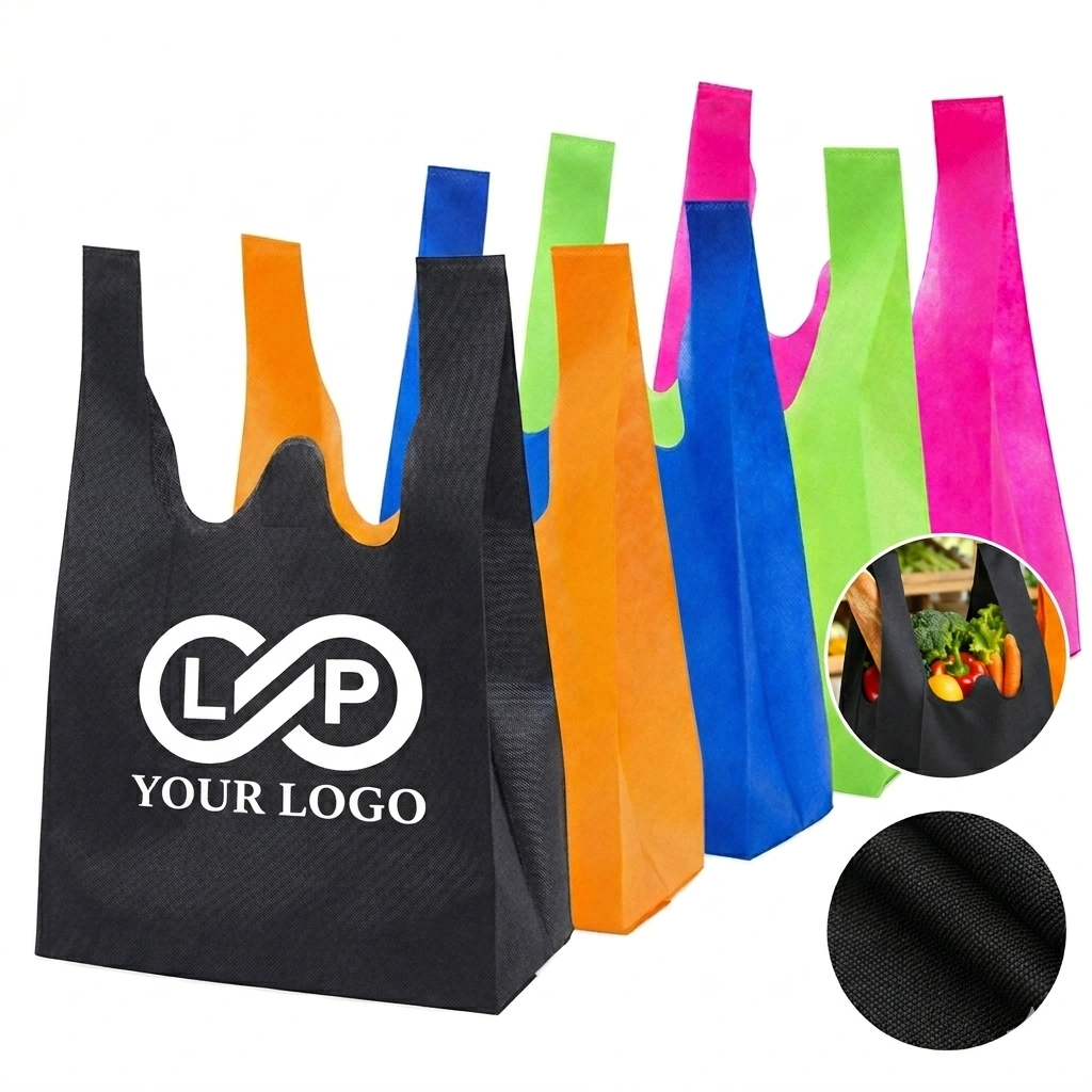 Heavy Duty Reusable Grocery Tote Non-Woven Foldable Lightweight
