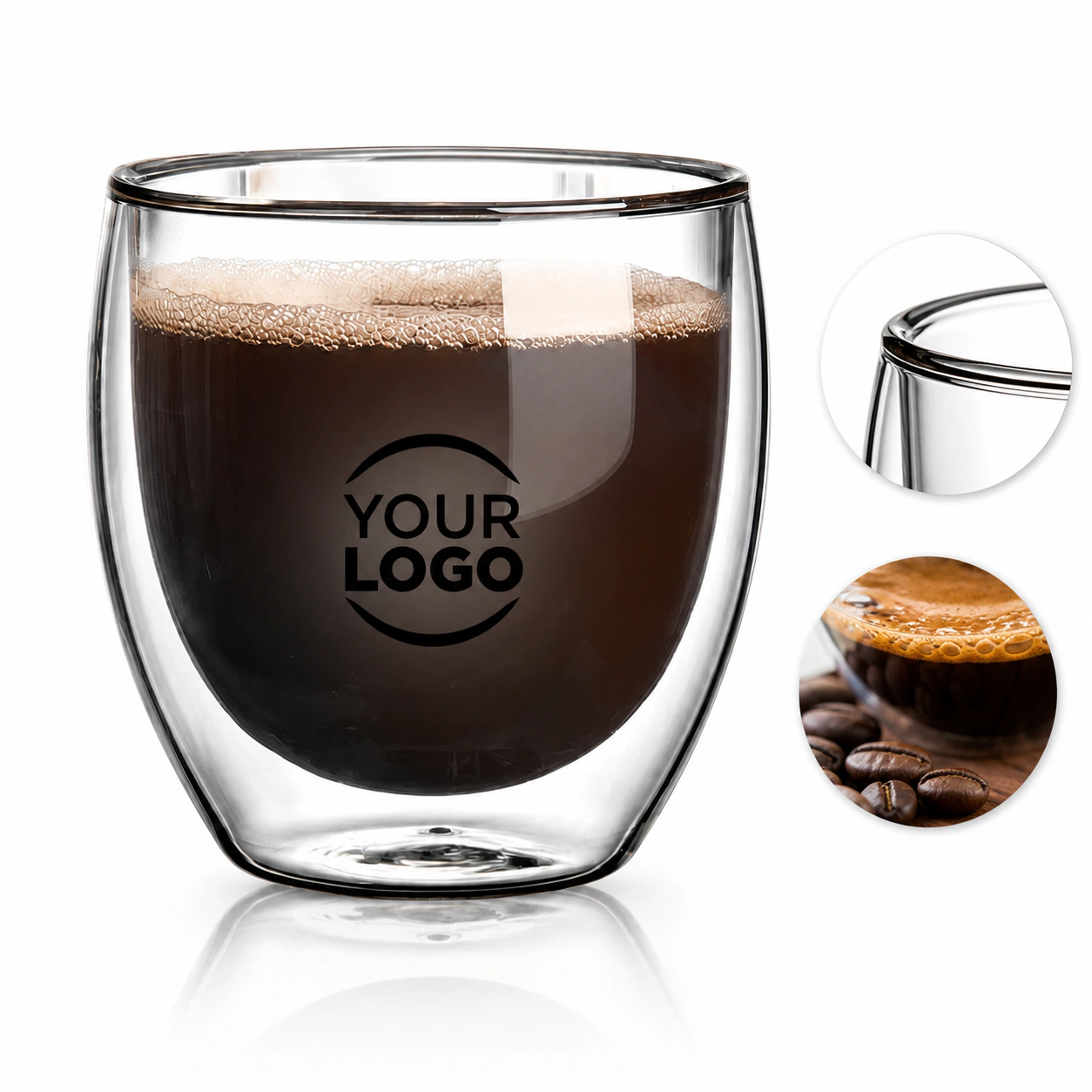 Double Wall Insulated Glass Espresso Mugs Heat-Resistant