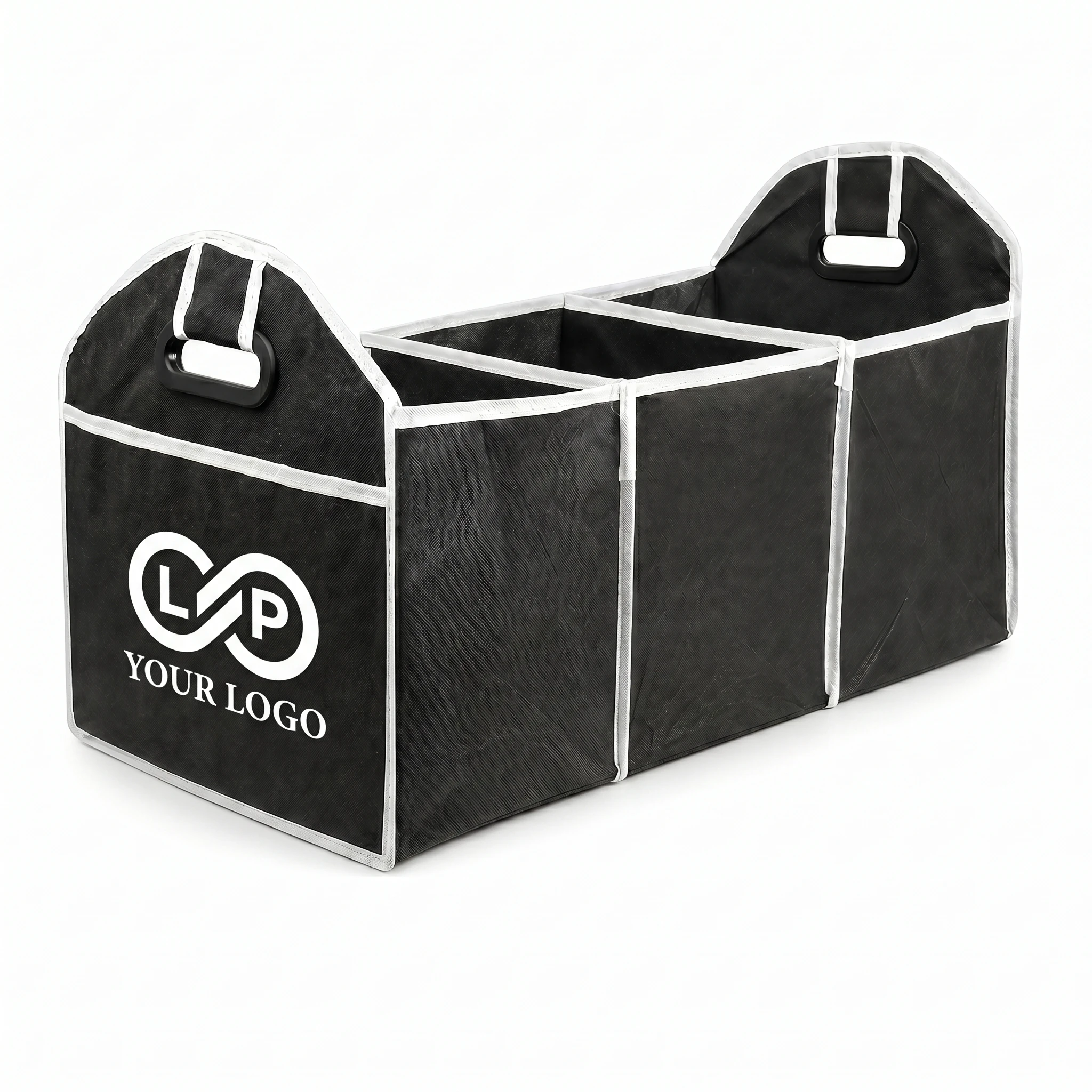 Non-woven Foldable Car Trunk Organizer with 3 Compartments