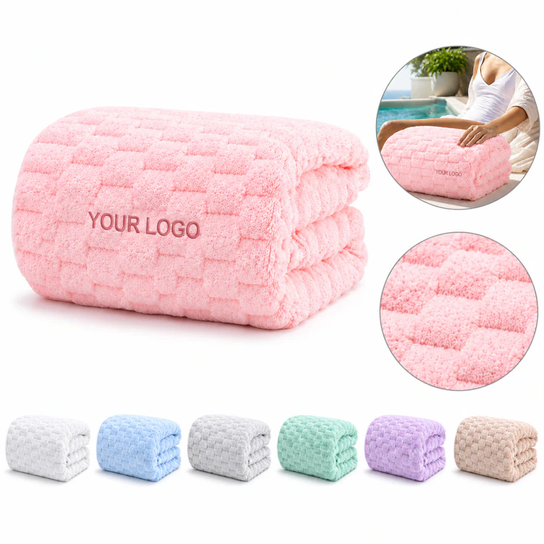 Soft Highly Absorbent Fast Dry Polyester Bath Towel for Home Pool Spa