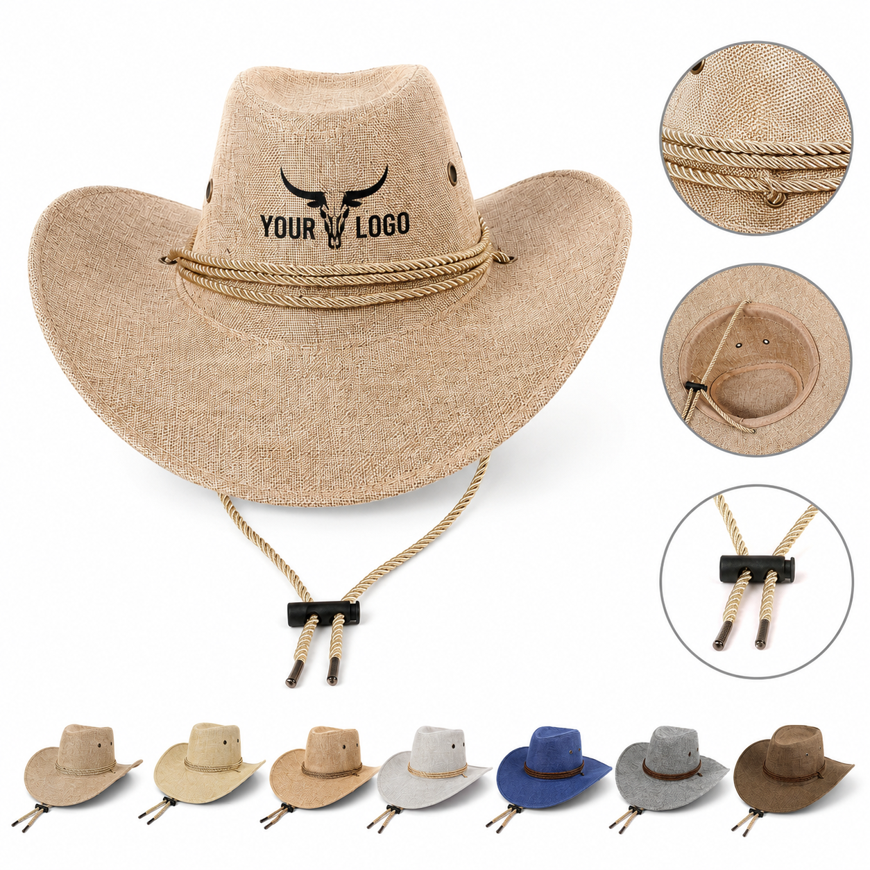 Outdoor Horse Riding Sun Wide Brim Western Cowboy Hat for Women Men