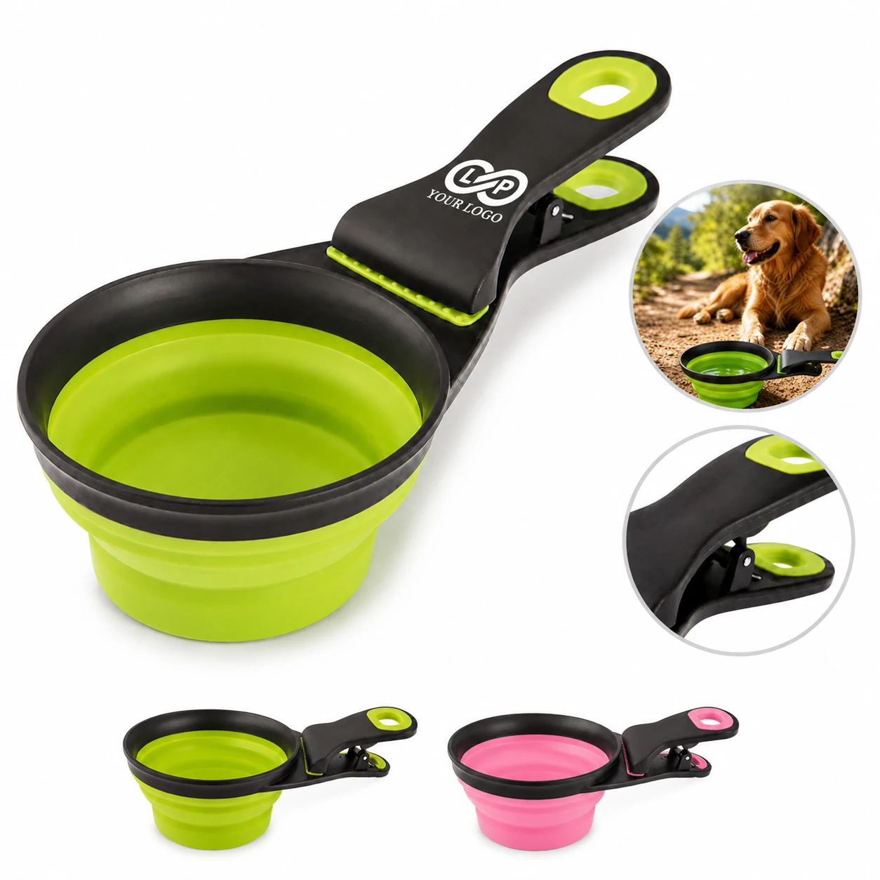 Multifunctional Portable Pet Sealing Clip Folding Bowl