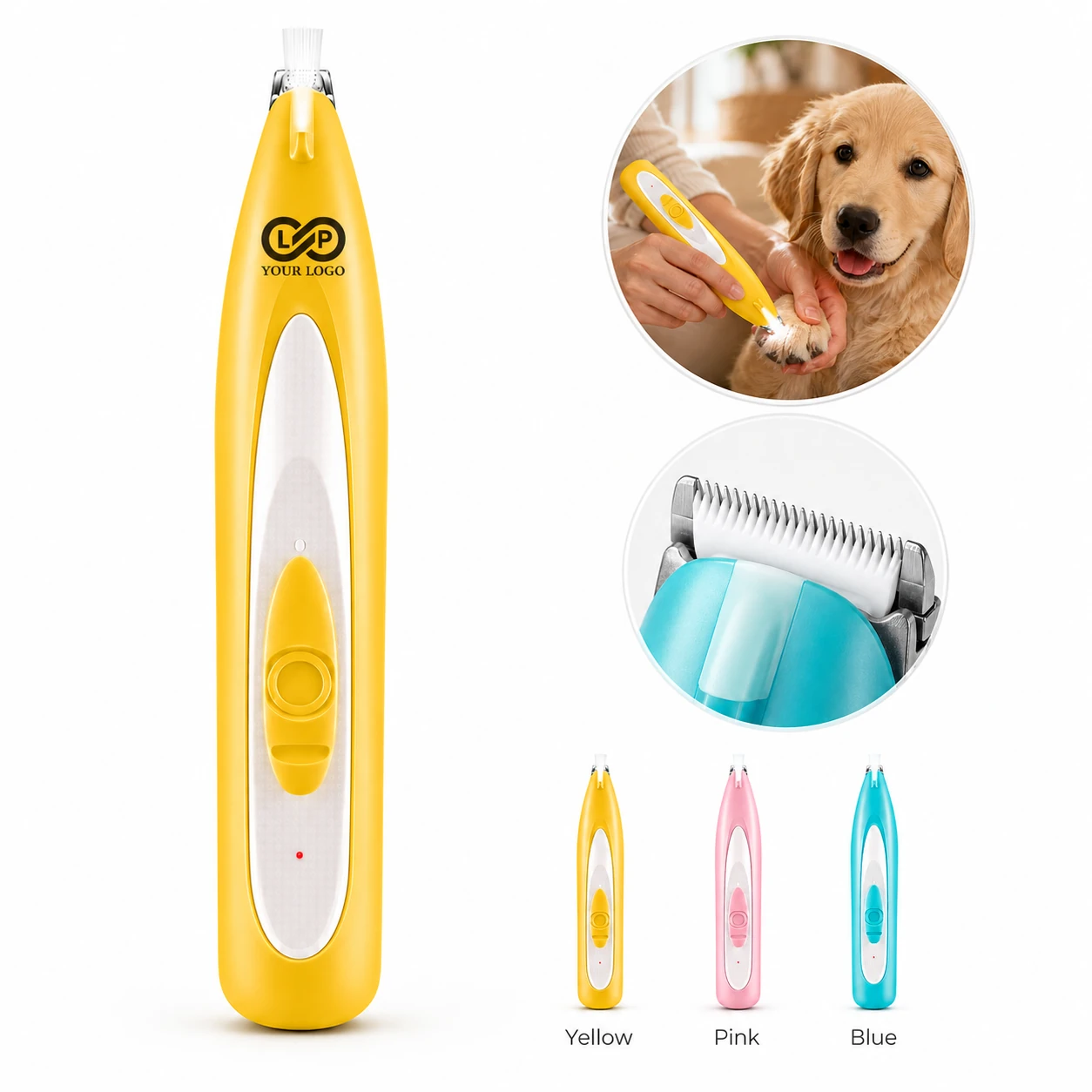 Low Noise Electric Pet Grooming Clippers LED Light USB Rechargeable