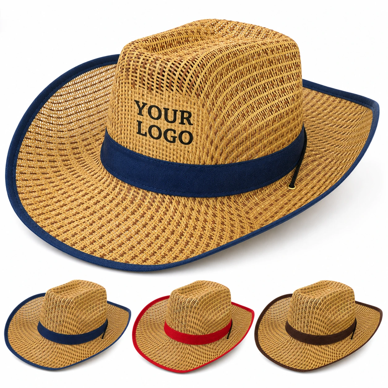 Outdoor Travel Sun Protection Beach Straw Cowboy Hat: Polyester