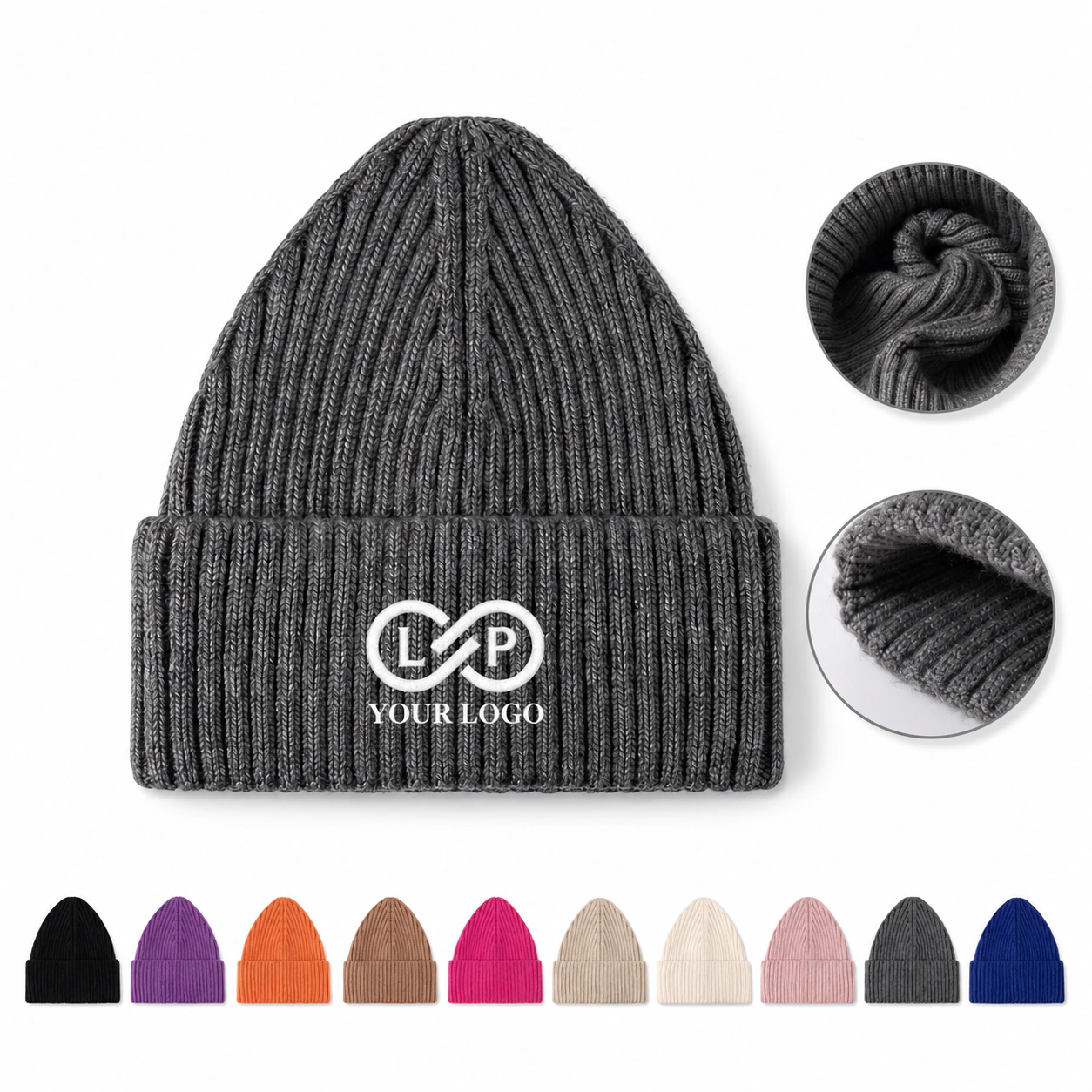 Unisex Winter Warm Cashmere Knit Beanie Hat