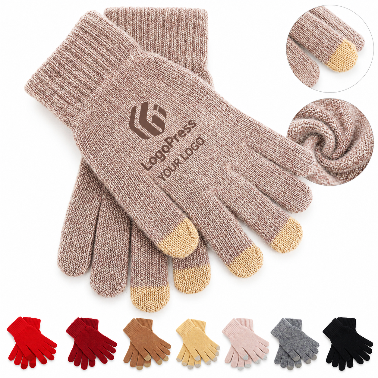 Cashmere Wool Touchscreen Winter Gloves for Men & Women - Warm Fleece