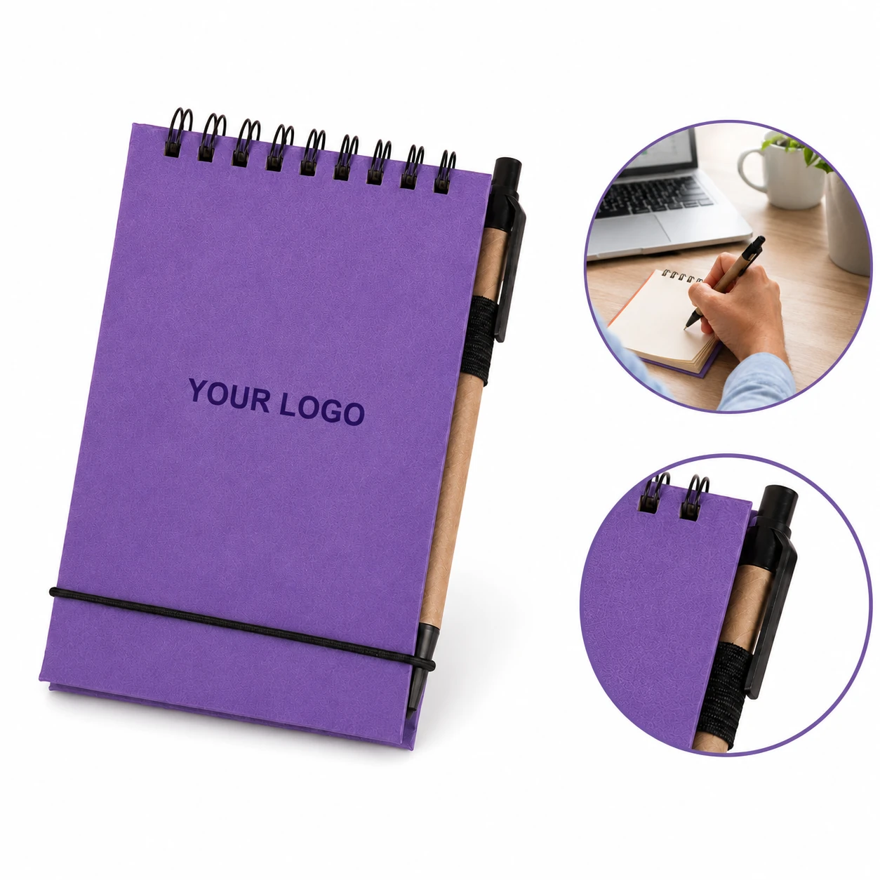 Hardcover Small Office Pocket Notebook Journal with Pens
