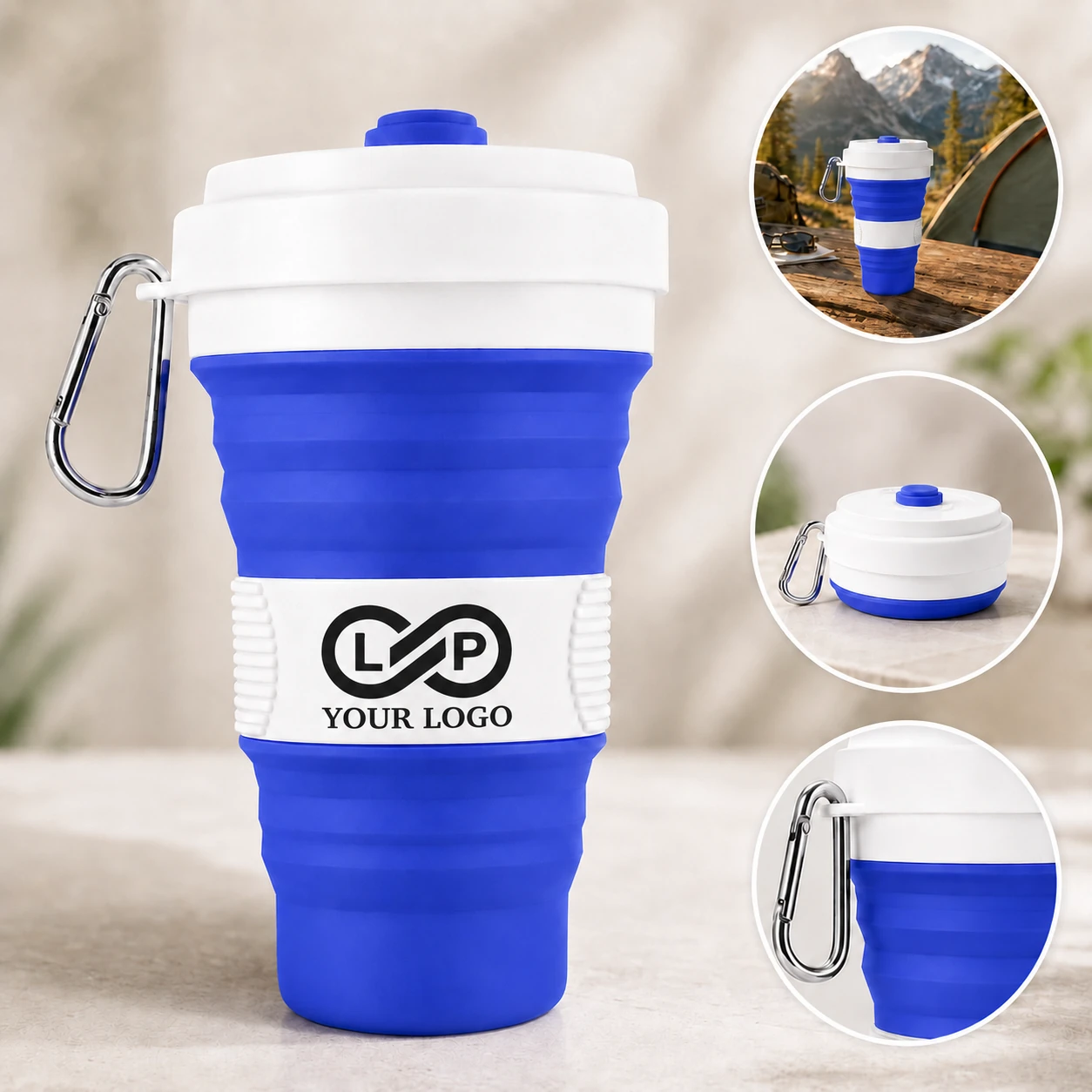 Foldable Outdoor Portable Silicone Water Cup BPA Free Leak Proof