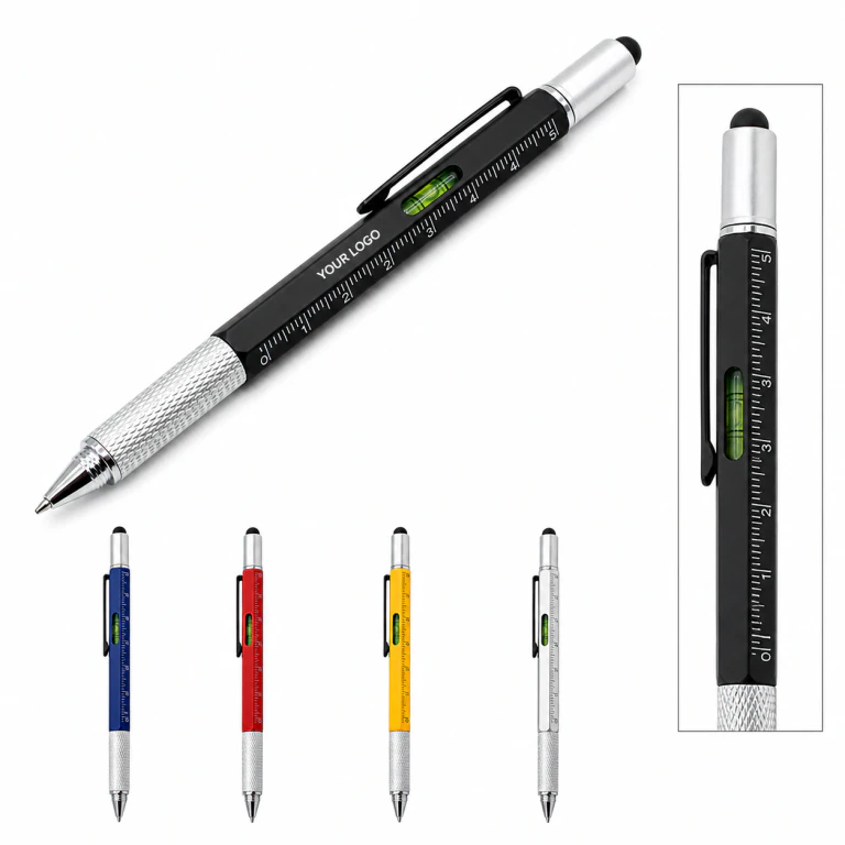 Multifunction Spirit Level Tool Pen with Stylus & Screwdriver