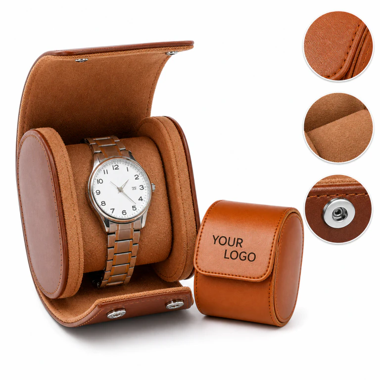 Wedding favors travel leather portable watch case