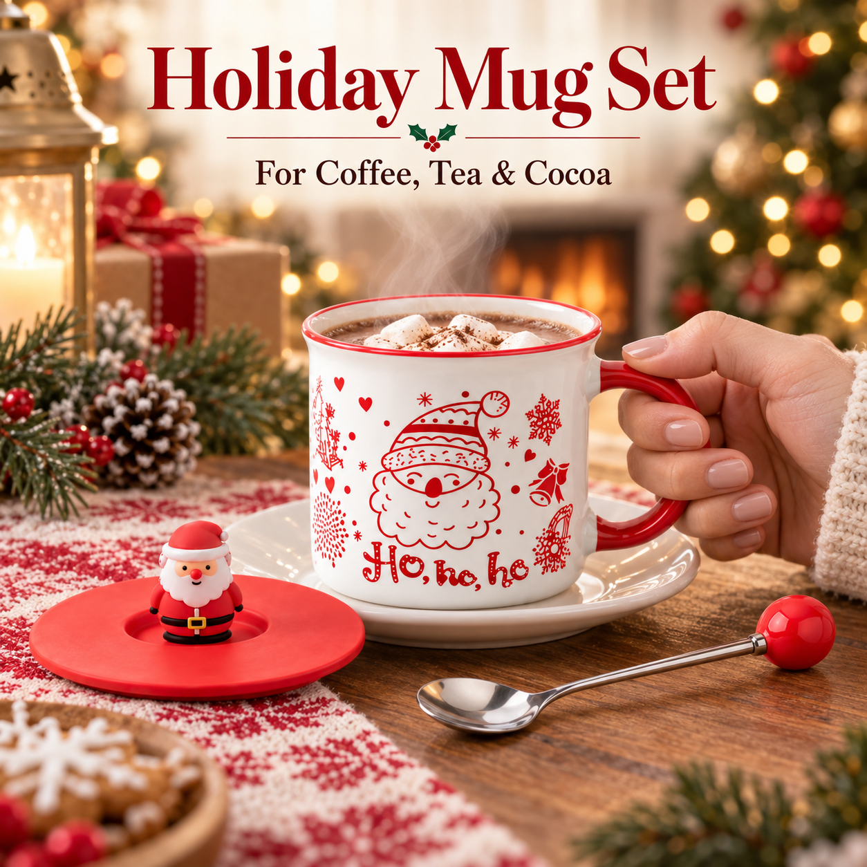 Cartoon Ceramic Christmas Mug Creative Holiday Gift