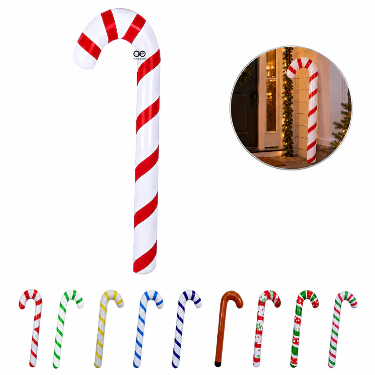 Premium PVC Inflatable Christmas Candy Cane Balloons for Decorations