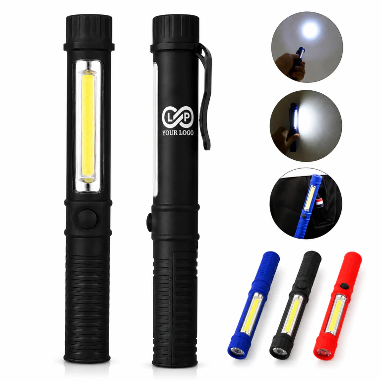 COB LED Pen Light Adjustable Brightness Rechargeable Magnetic Clip