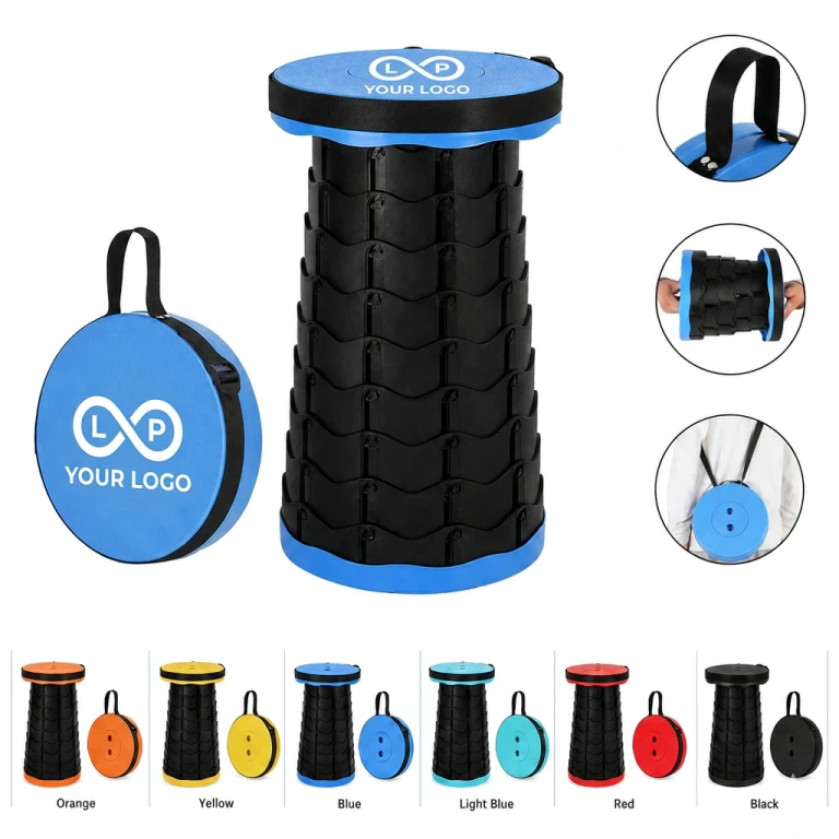 Outdoor Camping Folding Telescopic Stool with 400lbs Capacity